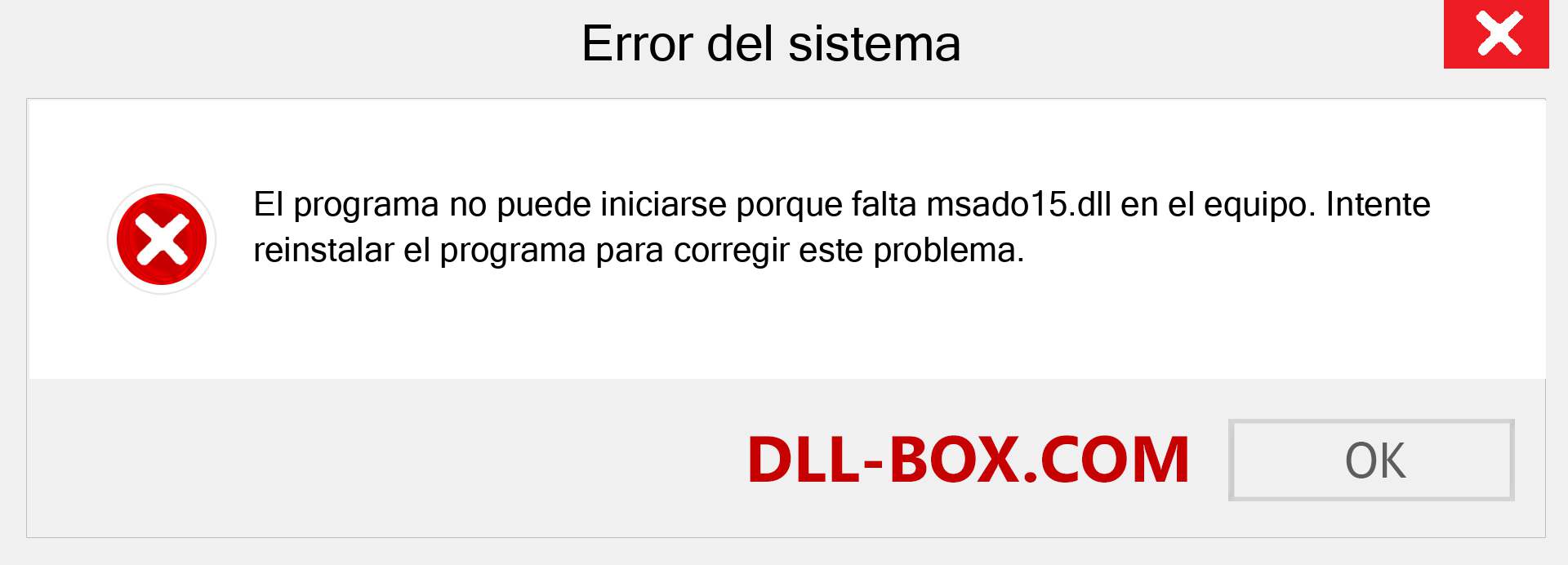 ¿Falta el archivo msado15.dll ?. Descargar para Windows 7, 8, 10 - Corregir msado15 dll Missing Error en Windows, fotos, imágenes