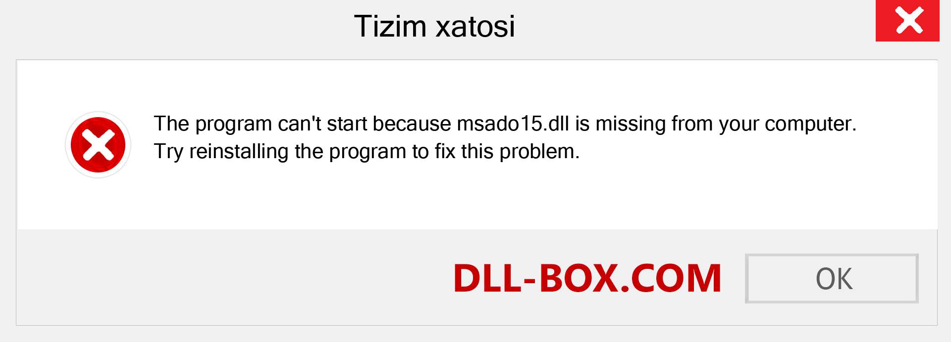 msado15.dll fayli yo'qolganmi?. Windows 7, 8, 10 uchun yuklab olish - Windowsda msado15 dll etishmayotgan xatoni tuzating, rasmlar, rasmlar